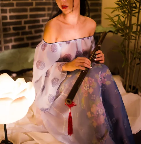 Vista 5 de Lencería Cheongsam para mujer, cosplay, geisha japonesa, kimono, disfraz de anime, asiático, chino, pijama sexy