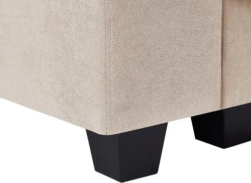 Vista 8 de U Style - Sofá modular grande en forma de L relleno de plumas, sofá convertible con diván reversible para sala de estar (beige)