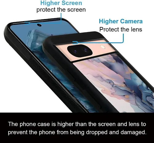Vista 641 de Compatible con Google Pixel 4A 5G Mobile Case Creative Acrylic Panel trasero Silicona Protección Grip especialmente diseñado para Google Pixel 4A 5G