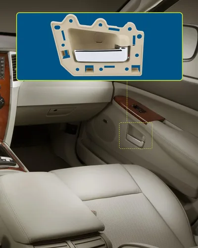 Vista 7 de LUJUNTEC Manijas de puerta interiores, manijas de puerta trasera delantera del conductor izquierdo del pasajero derecho, repuesto para Jeep Beige