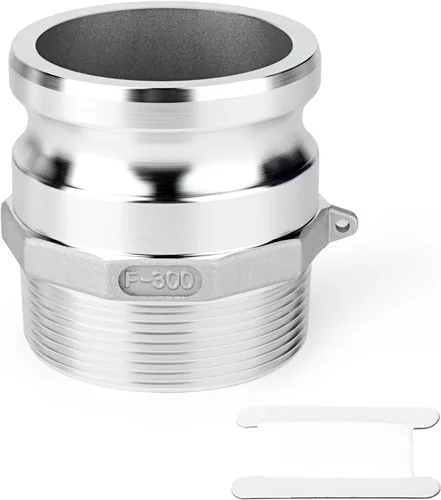 Vista 8 de TAISHER 2 accesorios de manguera de aluminio tipo F global, enchufe de 1-1/2 pulgadas x 1-1/2 pulgadas NPT macho
