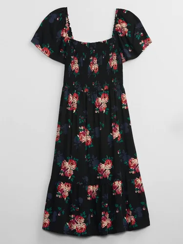 Vista 4 de GAP Vestido midi de manga corta con cuello cuadrado para mujer