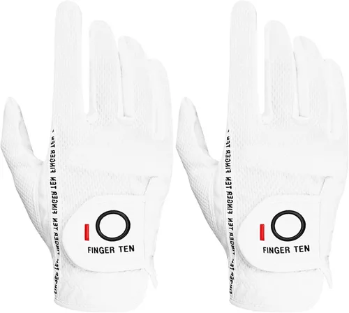 Vista 14 de FINGER TEN Guantes de golf para hombre para golfista diestro o zurdo, agarre para lluvia, valor 2 unidades, guante de golf para mano izquierda