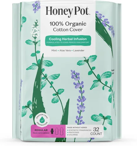 Vista 18 de The Honey Pot Company - Almohadillas herbales para mujeres - Noche entera con alas - Infundidas con aceites esenciales para efecto refrescante