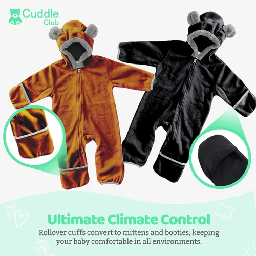 Vista 36 de Enterizo de vellón para bebé, rómper de una sola pieza con capucha para niños, ropa para exteriores, chaqueta infantil