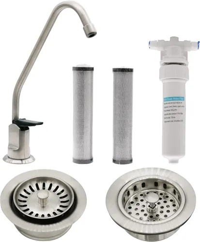 Vista 15 de Westbrass CO133-62 Kit de grifo dispensador de agua fría pura estilo Touch-Flo de 8 pulgadas con filtro, paquete de 2 cartuchos de repuesto, colador