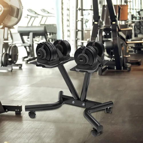 Vista 4 de ATIVAFIT Soporte Ajustable para Mancuernas Soporte de Mancuernas de Dial de Fitness con Cinturón Ajustable para Set de Gimnasio en Casa