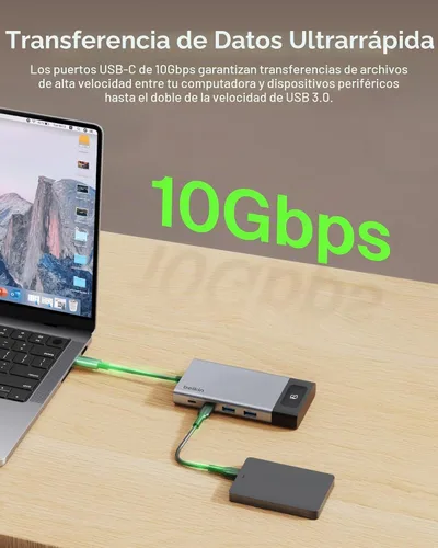 Vista 6 de Belkin Hub USB C, concentrador multipuerto 8 en 1 de 100 W - Soporte de doble pantalla para Windows y Chromebook + soporte duplicado para macOS