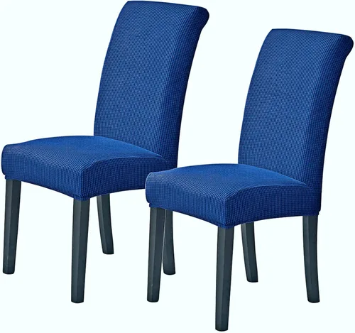 Vista 39 de Juego de 2 fundas para sillas de comedor, fundas elásticas para sillas de comedor, fundas para sillas de cocina de jacquard texturizadas, decoración