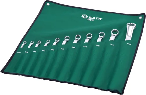 Vista 2 de SATA Juego de llaves de extremo de caja doble de desplazamiento métrico de 10 piezas - ST08012