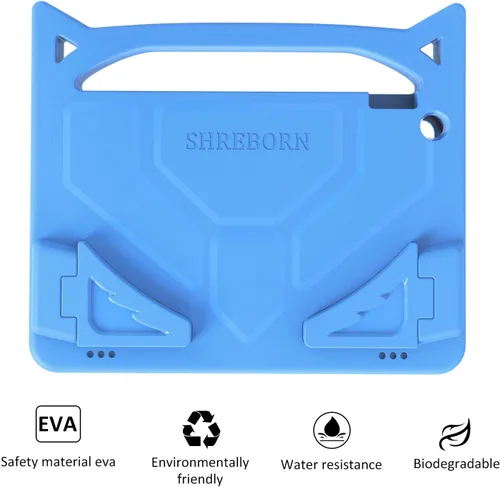Vista 5 de Funda protectora para tablet de 1 0, ligera, a prueba de golpes, con bonito soporte de mango de gato (9ª/7ª generación, versión 2019/2017)
