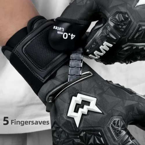 Vista 4 de WVVOU Guantes de portero de fútbol para adultos y jóvenes, guantes de portero de alto rendimiento con 5 protectores de dedos desmontables, guantes