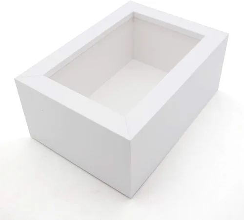 Vista 5 de Marco Shadow Box, blanco, madera, 4x6 Small, Wooden Frame, for Dried Flowers & Plant Specimen, Memory Photos & Medal, Bouquet & Trinket, Wall or