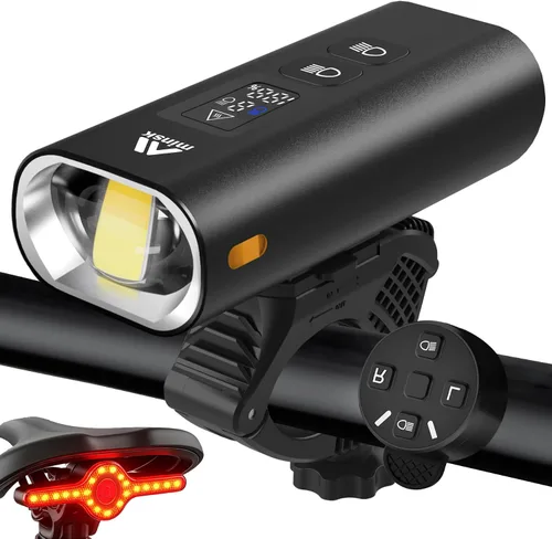 Vista 10 de Luces de bicicleta, 17 LED de 4800 lúmenes, luz de bicicleta con 4 modos, 10000 mAh USB recargable luz de bicicleta para bicicleta con pantalla