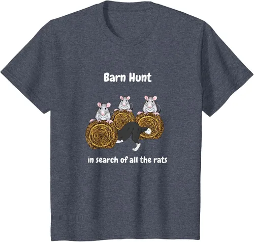 Vista 41 de Funny Barn Hunt - En busca de las ratas con Border Collie Camiseta, Negro