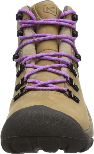 Vista 2 de KEEN Botas de senderismo de cuero impermeables de altura media para mujer Pirineos, Safarilavanda inglesa, 7