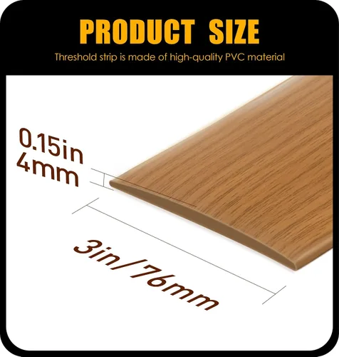 Vista 4 de Bnell Tira de Transición de Piso Autoadhesiva de Vinilo Laminado Tira Cubierta de Piso de 3" Tira Divisora Plana de Piso para Unir Espacios de Piso