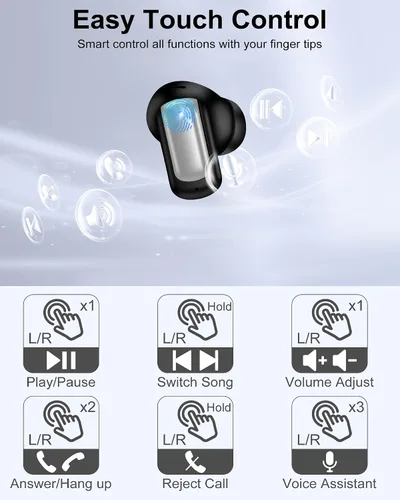 Vista 3 de Auriculares inalámbricos Android para Samsung Galaxy S26 S25 Ultra S24 S23 S22 Plus A17 A35 A16 A15 A54 Z Fold7 Flip7, HiFi estéreo Bluetooth
