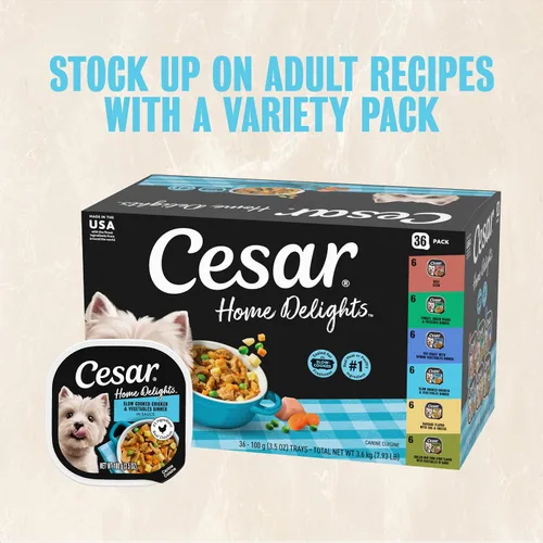 Vista 11 de Cesar Home Delights - Alimento húmedo para perros, pollo y carne de res, 3.5 onzas, 12 unidades, paquete de 2