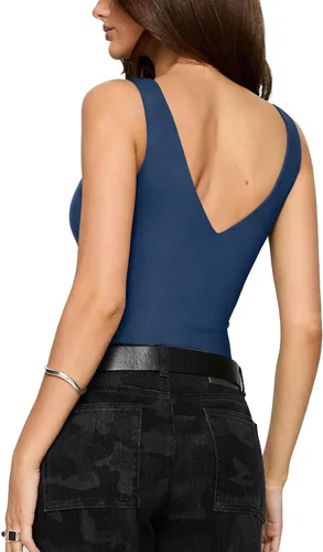 Vista 32 de REORIA Butsmooth® - Body sin mangas con cuello en V profundo y escote en V para mujer