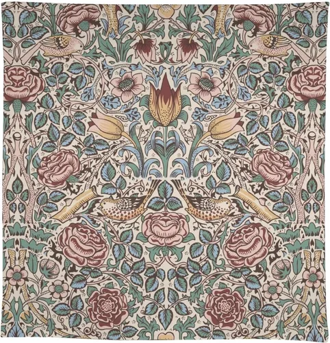 Vista 252 de Mantel Floral Retro de Pájaros, Diseño Original Bohemio William Morris Estampado Cubierta de Mesa para Hogar Picnic Fiesta Comedor Cocina William