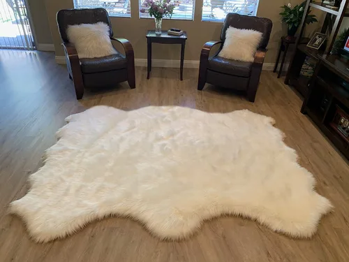 Vista 44 de LAMBZY Alfombra de pelo de oveja sintética, hipoalergénica, súper suave, sedosa para sala de estar, habitación de los niños, sofá
