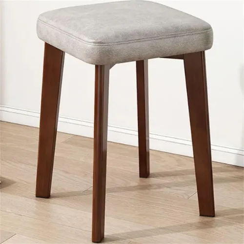 Vista 12 de Solid Wood Square Office Stool Stackable & Scratch Resistant Stool Living Room Dining Table Stool High Stool Makeup Stool Fabric Small Square Stool