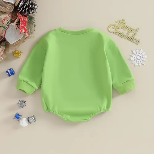 Vista 4 de MERSARIPHY Ropa de Navidad para bebé, sudadera para bebé, niño, niña, mameluco de Papá Noel para bebé, trajes de otoño e invierno