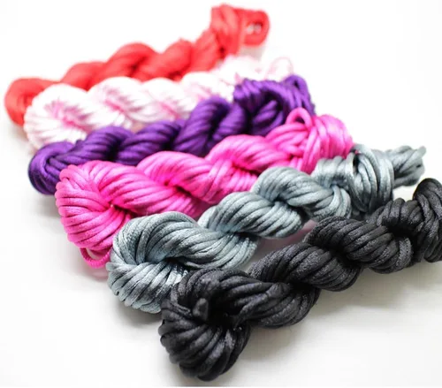 Vista 2 de Nuevo 20bundles 200Yards 0.098 in Satin/Rattail Cordón de seda para collar, pulsera, cordón de cuentas