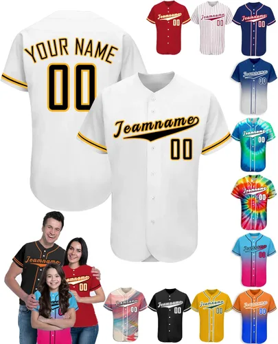 Vista 13 de Camiseta de béisbol personalizada para hombres, mujeres y niños con nombre, número y logotipo, camisetas de sóftbol personalizadas, S-4XL