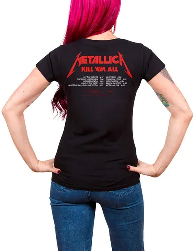 Vista 2 de Metallica Kill Em All Tracks Womens Junior Fit T-Shirt Black