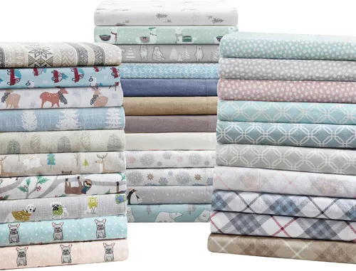 Vista 219 de Sleep Philosophy - True North - Juego de sábanas de franela, 100% de algodón, cómodo, bonito y muy suave, con bolsillo elástico que se adapta a