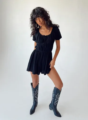 Vista 4 de MeiLuSi Botas vaqueras para mujer, hasta la rodilla, botas vaqueras con punta puntiaguda, tacón grueso, zapatos de gamuza con bordado