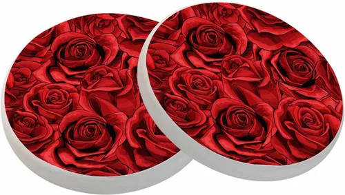 Vista 20 de oFloral Juego de 2 posavasos de calavera para bebidas, diseño de rosas, flores, cultura popular, festivales, tazas, individuales para decoración