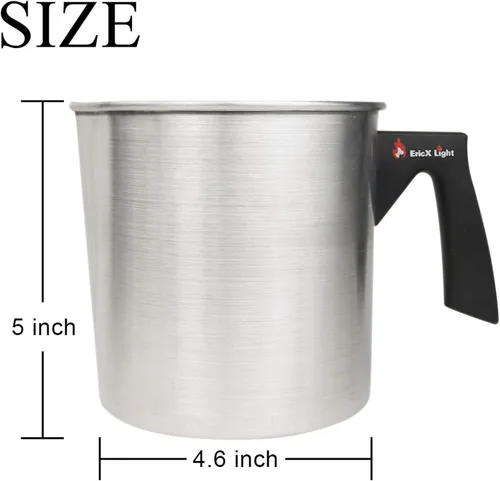 Vista 2 de EricX Light - Olla para hacer velas, 2 libras, olla de cera de doble caldera, boquilla de verter sin goteo y mango resistente al calor, diseño