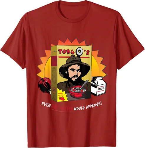 Vista 47 de Torgo Camiseta de película de culto de cereales, Negro, S