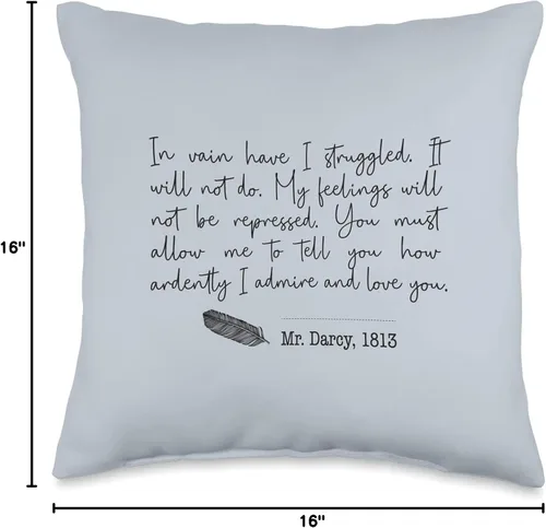 Vista 4 de Outfitters Ave. Pride and Prejudice Jane Austen Booktok Bookish Merch - Almohada de 16 x 16 pulgadas, multicolor