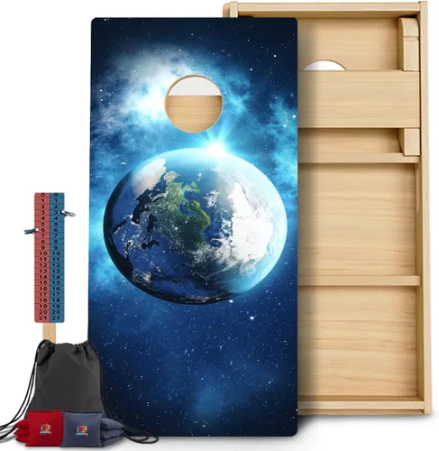 Vista 26 de CornholeGamesUSA Pro - Juego de tablas de Cornhole Fabricado en Estados Unidos Abedul báltico 3/4 Sin rebote Patas triples gruesas Dos 132