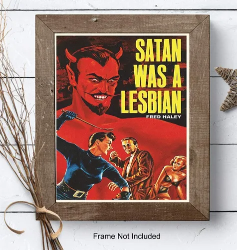Vista 7 de Cartel de Satanás Era Una Lesbiana - Arte de Pared Vintage Retro de Película en Impresión - Regalos Lésbicos para Novia - Imagen Única y Genial