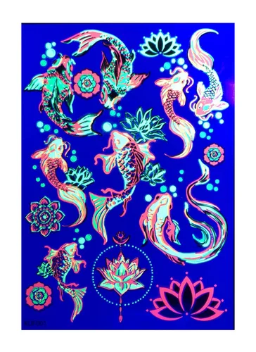 Vista 3 de Resplandor temporal del tatuaje (pez koi)