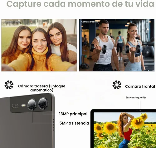 Vista 6 de 2026 La última tableta Android de 11 pulgadas, 18 GB de RAM, 128 GB de ROM, expansión de 1 TB, pantalla 2K, T616 Octa-Core, WiFi 5G, cámara de 13