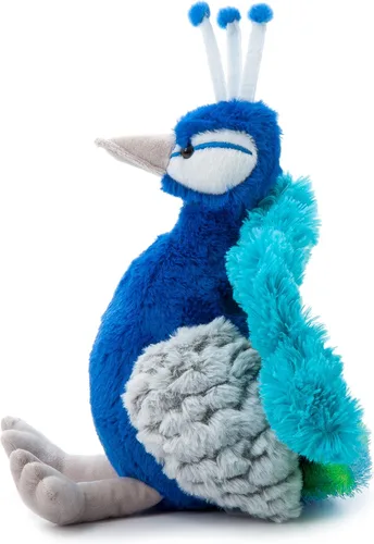 Vista 7 de The Petting Zoo Peluche de pavo real, regalos para niños, animales salvajes del zoológico Onez, juguete de peluche de pavo real de 12 pulgadas