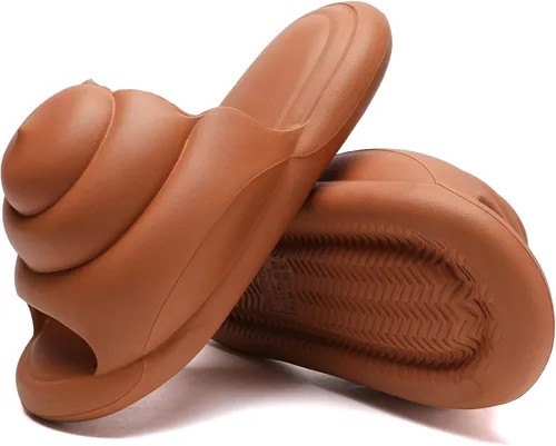 Vista 2 de Kiemorgy Cute Ice Cream Poop Waterproof Slippers for Women Men, Comfy Womens Mens Slides,Unisex Waterproof Sandals Indoor Outdoor House,Funny Gag