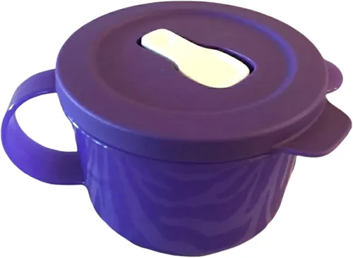 Vista 2 de Tupperware Crystalwave - Taza para sopa para microondas, 16 onzas, color morado lavanda