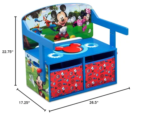 Vista 3 de Delta Children - Banco de actividades convertible para niños, con certificado Greenguard Gold, Mickey Mouse de Disney