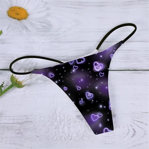 Vista 4 de Tangas de cuerda en G de Navidad para mujer, sexy y elástico, ropa interior de algodón para mujer, con micro espalda en T, hipster