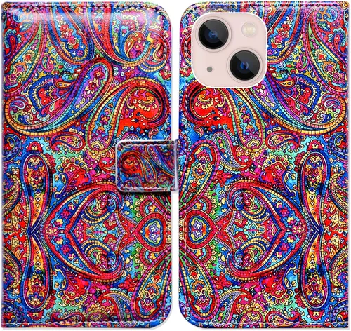 Vista 13 de Bcov Funda para iPhone 14 Plus, diseño de pájaro negro y verde con tapa para teléfono, con ranura para tarjetas, soporte para iPhone 14 Plus