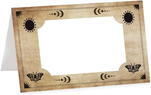 Vista 38 de Andaz Press Tarjetas de lugar con nombre de Halloween para colocar la mesa, etiquetas de alimentos en blanco para tarjetas de bufé de fiesta