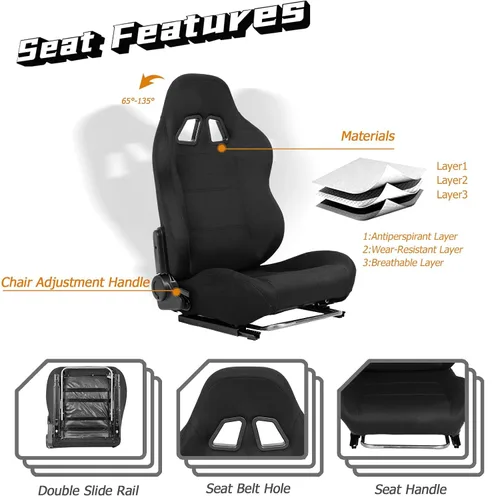 Vista 5 de Dardoo Racing Simulator Cockpit Frame with Blackseat Racing Wheel Stand Fits Logitech G923 G29 G920 Thrustmaster Fanatec Adjustable with Support