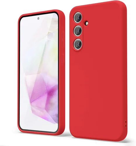 Vista 96 de oakxco Funda para teléfono Samsung Galaxy A12 con agarre de silicona líquida, linda delgada fina suave cubierta de gel de goma TPU lisa para mujeres